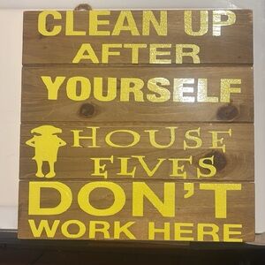 Yellow Wooden Wall Decor Sign